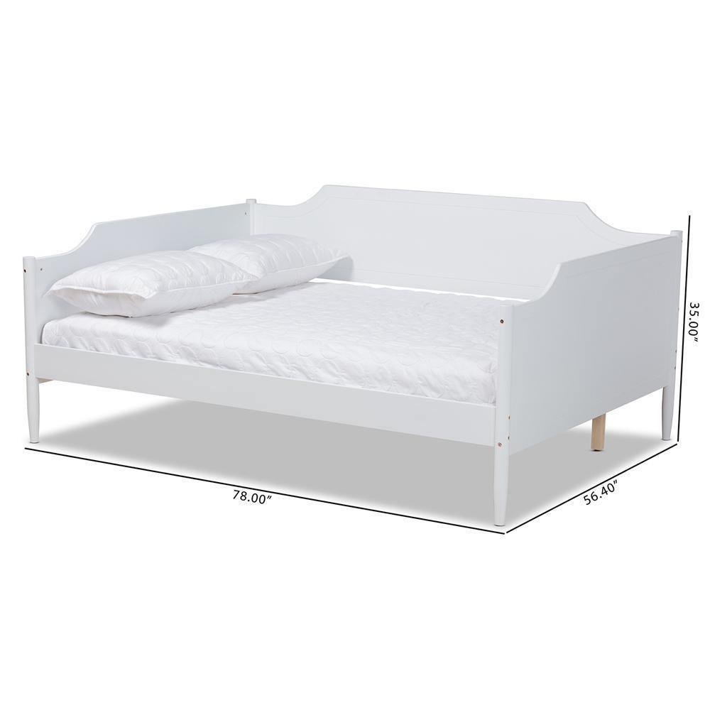 Alya Classic Traditional Farmhouse White Finished Wood Full Size Daybed FredCo