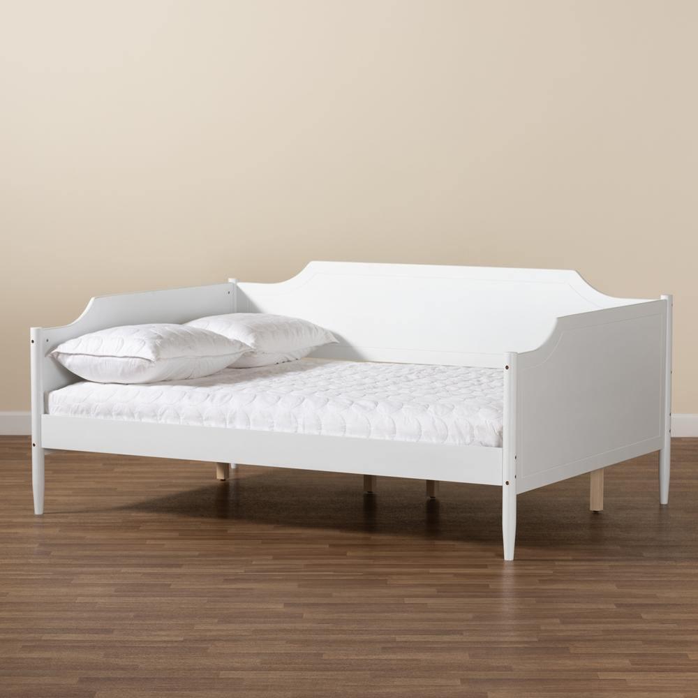 Alya Classic Traditional Farmhouse White Finished Wood Full Size Daybed FredCo
