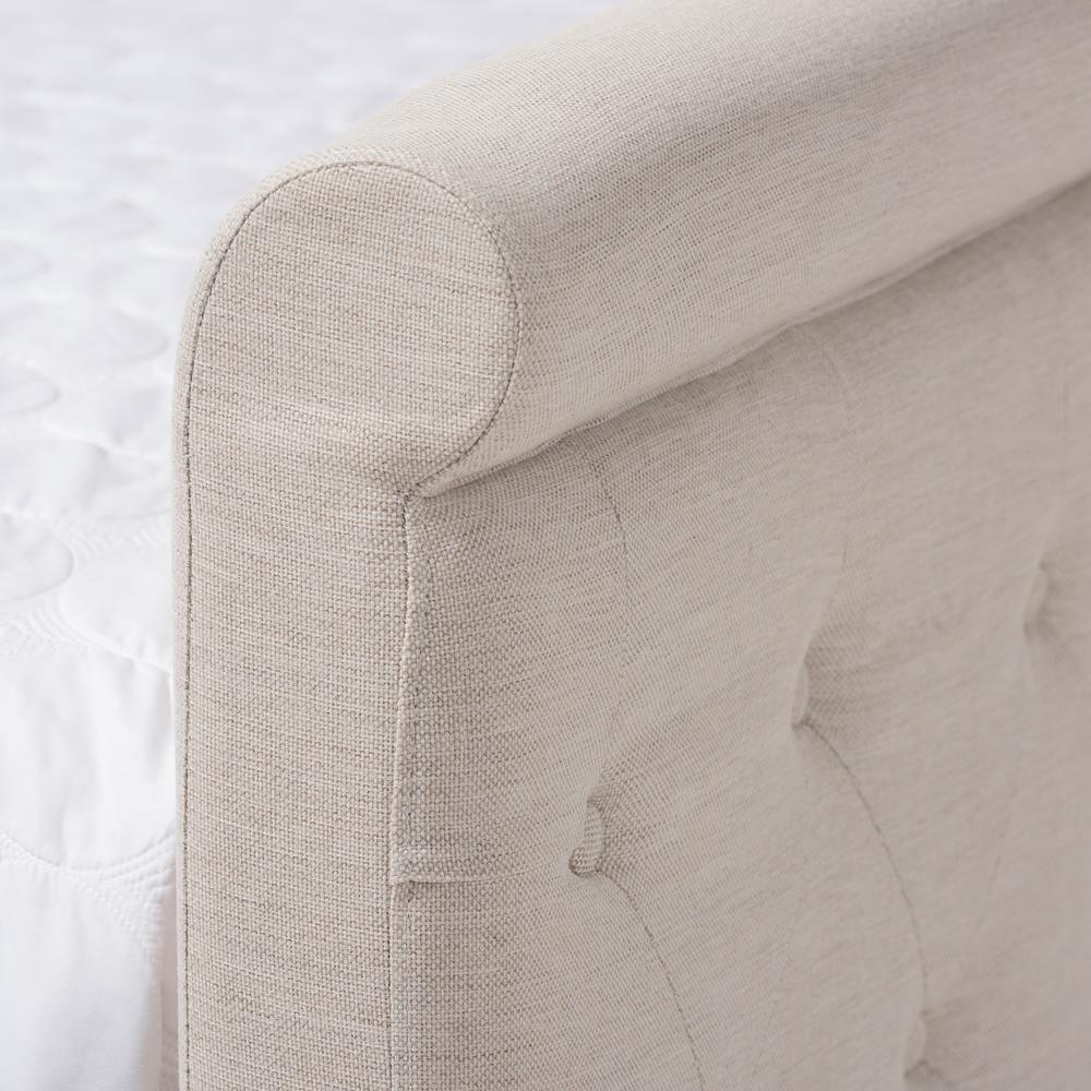 Amaya Modern and Contemporary Light Beige Fabric Upholstered Full Size Daybed FredCo