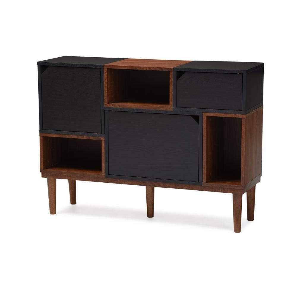 Anderson Mid-century Retro Modern Oak and Espresso Wood Sideboard Storage Cabinet FredCo