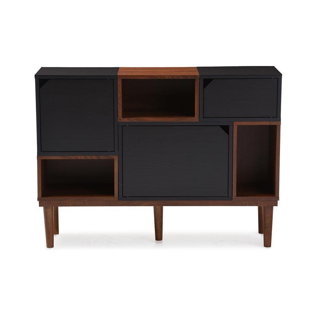 Anderson Mid-century Retro Modern Oak and Espresso Wood Sideboard Storage Cabinet FredCo