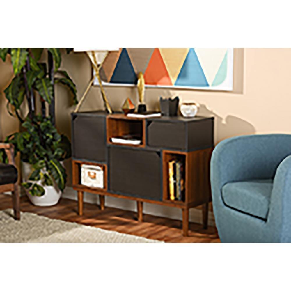 Anderson Mid-century Retro Modern Oak and Espresso Wood Sideboard Storage Cabinet FredCo