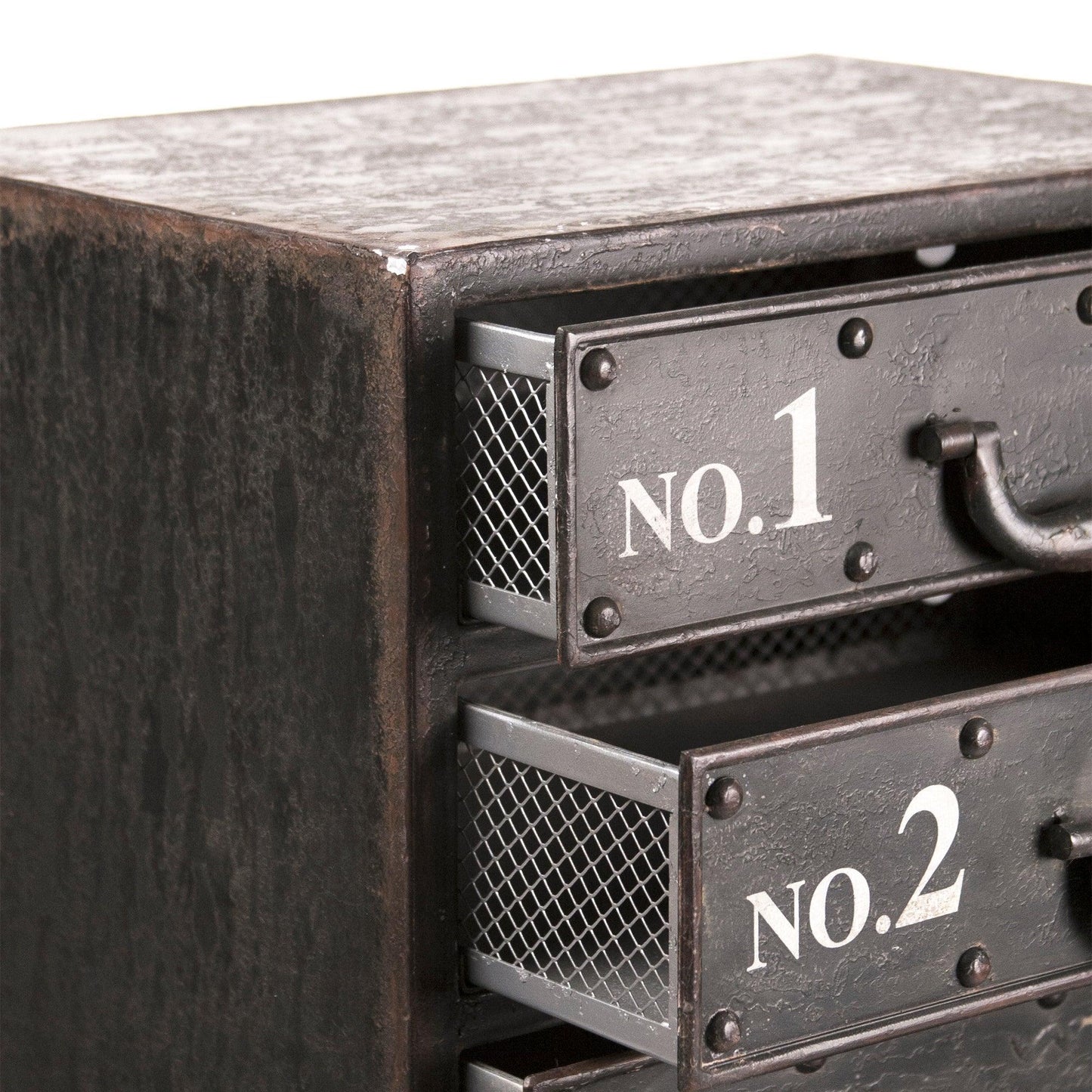 Andre Rustic Iron Cabinet, 8 Drawers FredCo