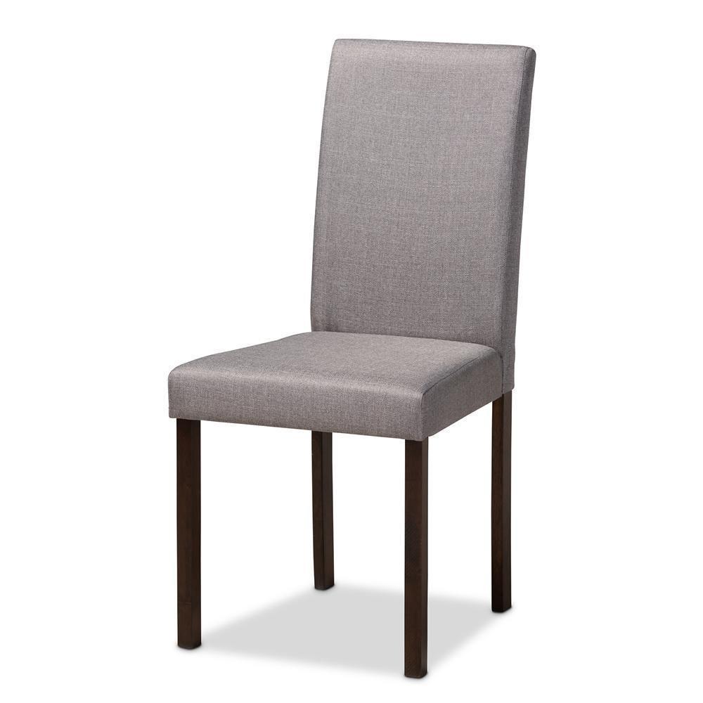 Andrew Contemporary Espresso Wood Grey Fabric Dining Chair (Set of 4) FredCo
