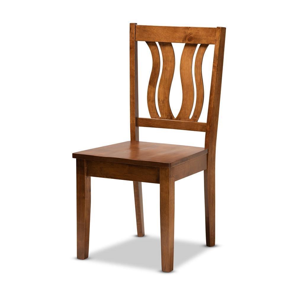 Anesa Modern and Contemporary Transitional Walnut Brown Finished Wood 5-Piece Dining Set FredCo