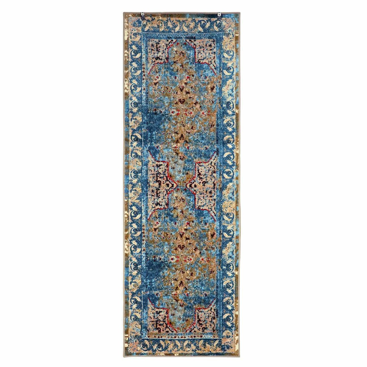 Angeles Non-Slip Foldable Vintage Oriental Distressed Rug FredCo