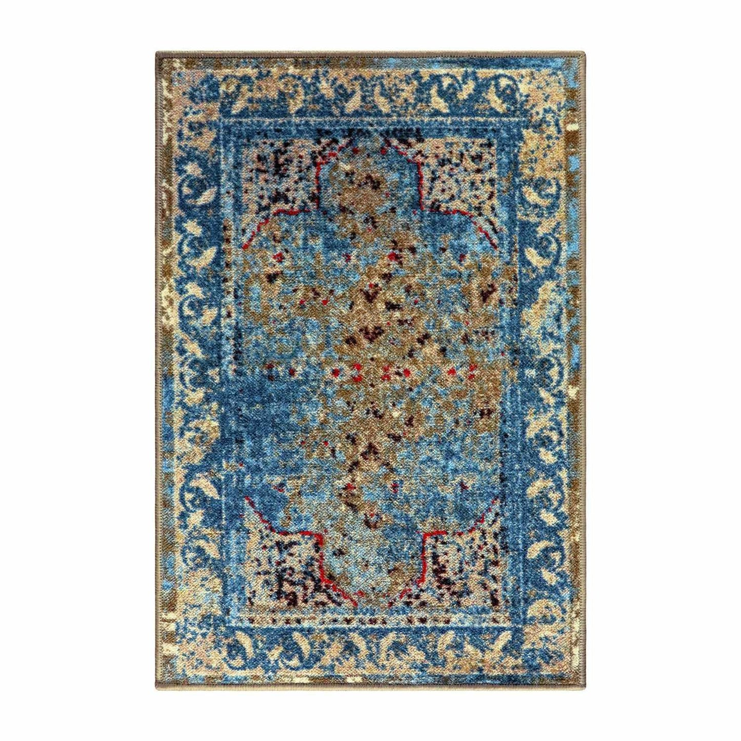 Angeles Non-Slip Foldable Vintage Oriental Distressed Rug FredCo