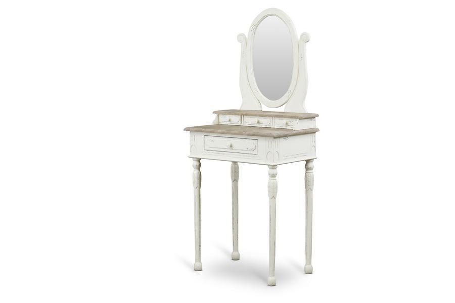 Anjou Traditional French Accent Dressing Vanity Table with Mirror FredCo