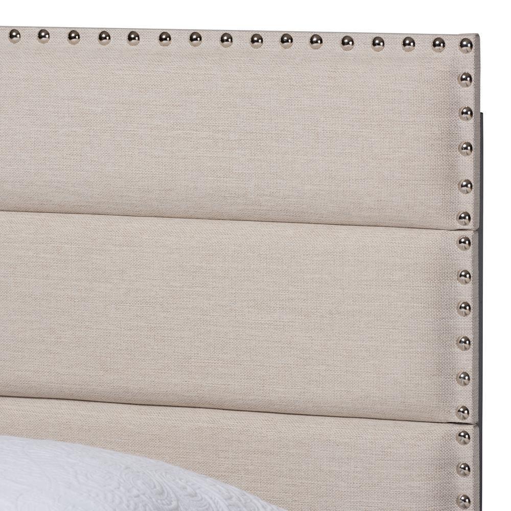 Ansa Modern and Contemporary Beige Fabric Upholstered Twin Size Bed FredCo