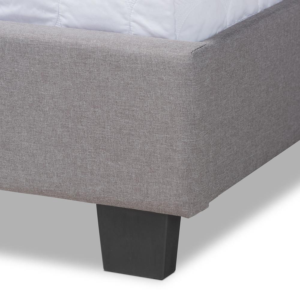 Ansa Modern and Contemporary Grey Fabric Upholstered King Size Bed FredCo