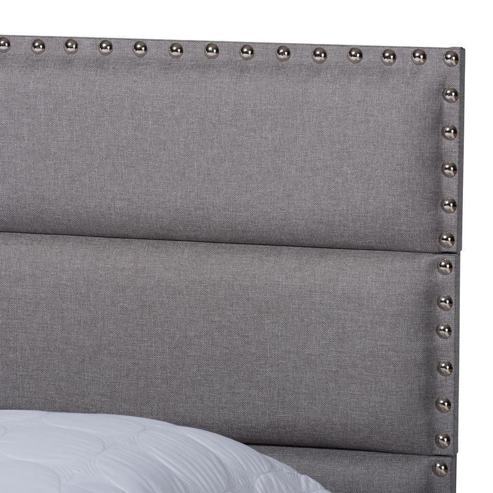 Ansa Modern and Contemporary Grey Fabric Upholstered King Size Bed FredCo