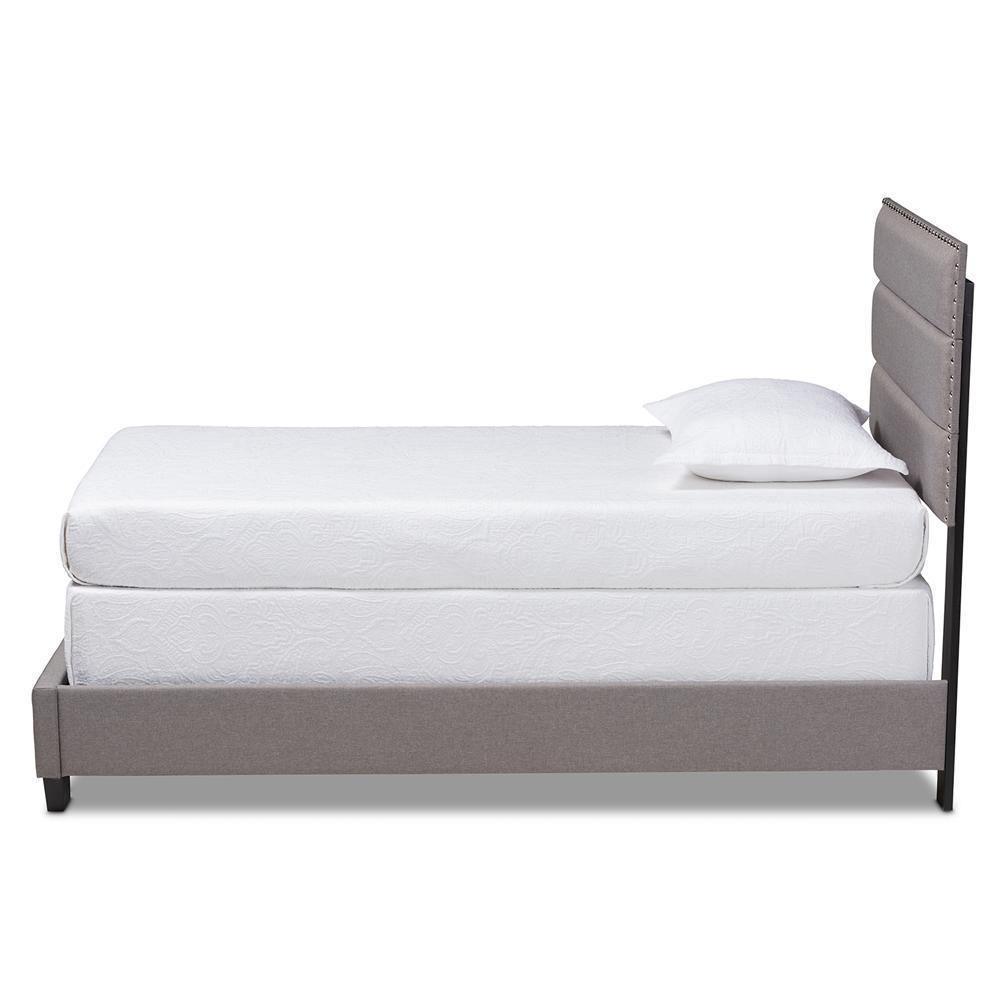 Ansa Modern and Contemporary Grey Fabric Upholstered Twin Size Bed FredCo