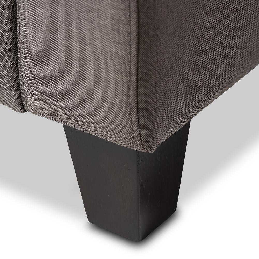 Arcadia Modern and Contemporary Grey Fabric Upholstered Button-Tufted Living Room 3-Seater Sofa FredCo