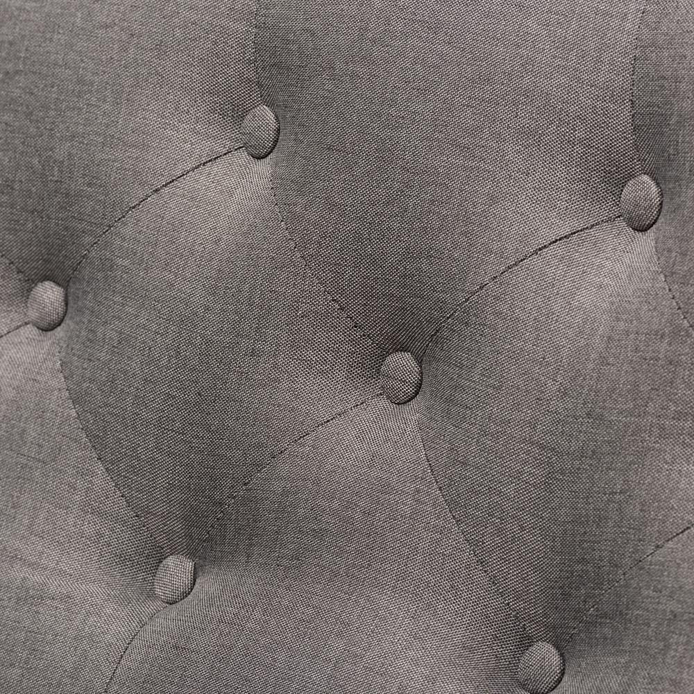Arcadia Modern and Contemporary Grey Fabric Upholstered Button-Tufted Living Room 3-Seater Sofa FredCo