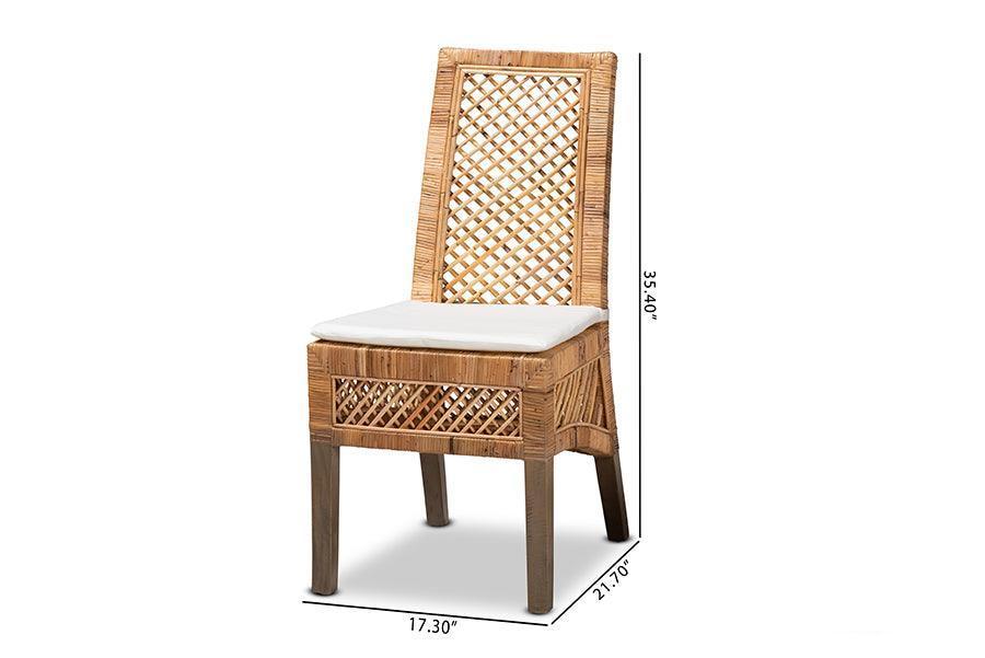 Argos Modern Bohemian Natural Brown Rattan 2-Piece Dining Chair Set FredCo
