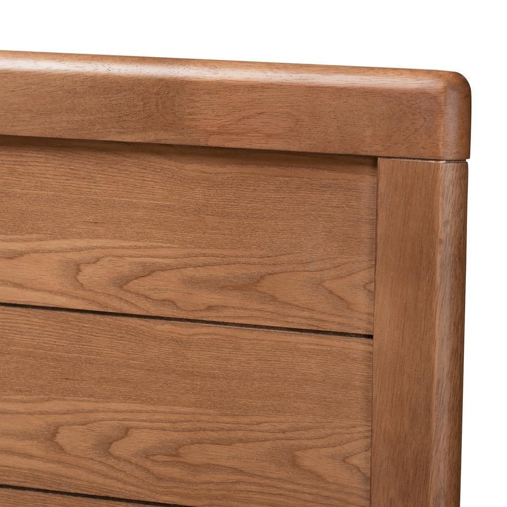 Artemis Mid-Century Modern Walnut Brown Finished Wood Queen Size Platform Bed FredCo