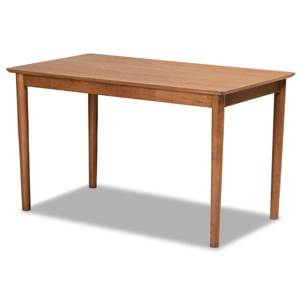 Arvid Mid-Century Modern Tan Faux Leather Upholstered and Walnut Brown Finished Wood 3-Piece Dining Nook Set FredCo