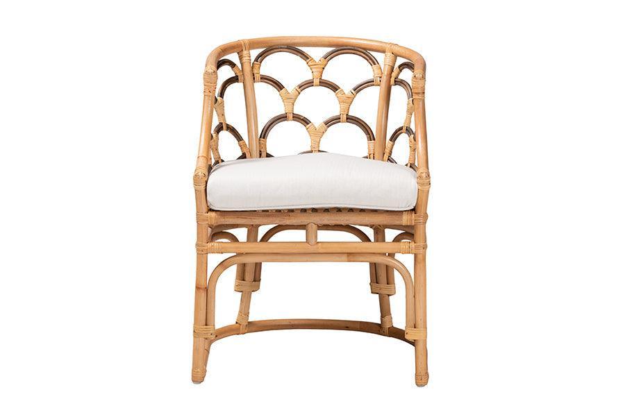 Aster Modern Bohemian Natural Brown Rattan Armchair FredCo