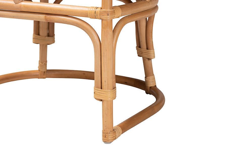 Aster Modern Bohemian Natural Brown Rattan Armchair FredCo