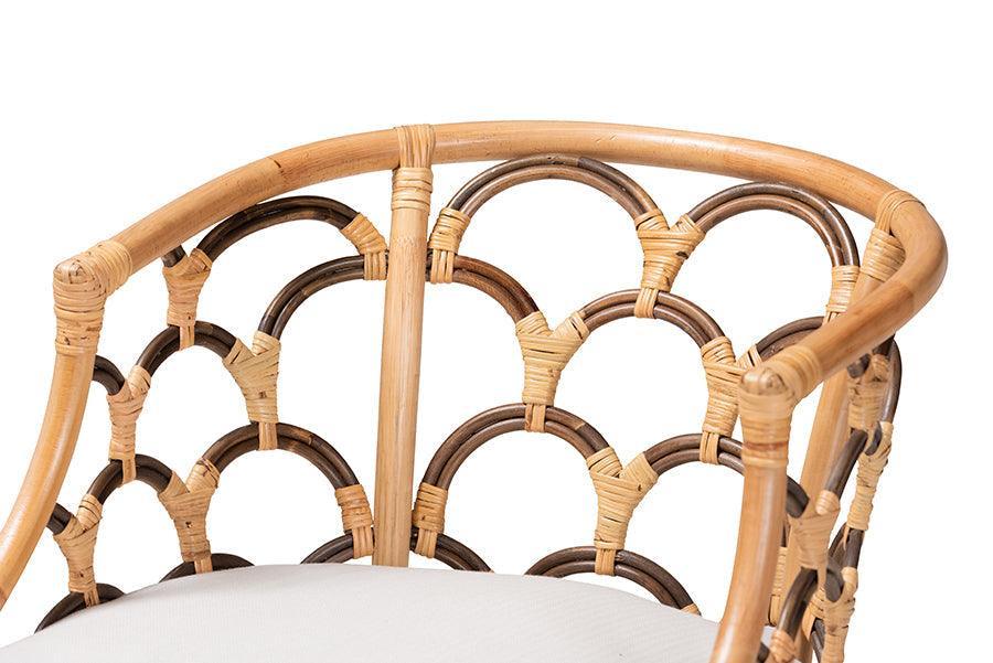 Aster Modern Bohemian Natural Brown Rattan Armchair FredCo