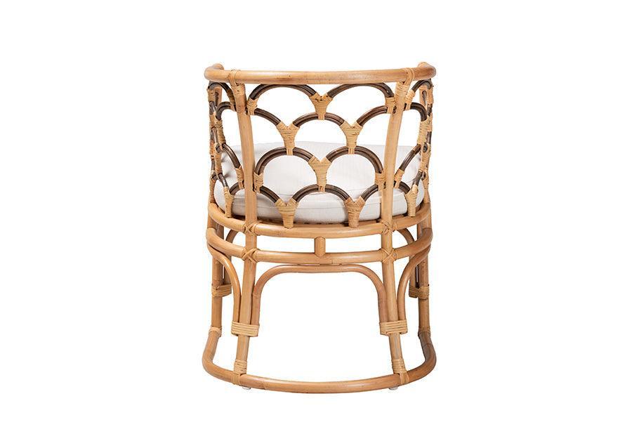Aster Modern Bohemian Natural Brown Rattan Armchair FredCo