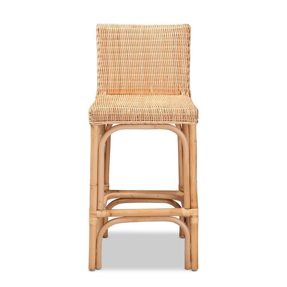 Athena Modern and Contemporary Natural Finished Rattan Counter Stool FredCo