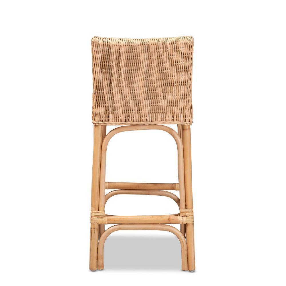 Athena Modern and Contemporary Natural Finished Rattan Counter Stool FredCo