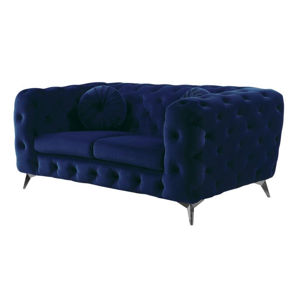 Atronia Loveseat Blue Fabric FredCo