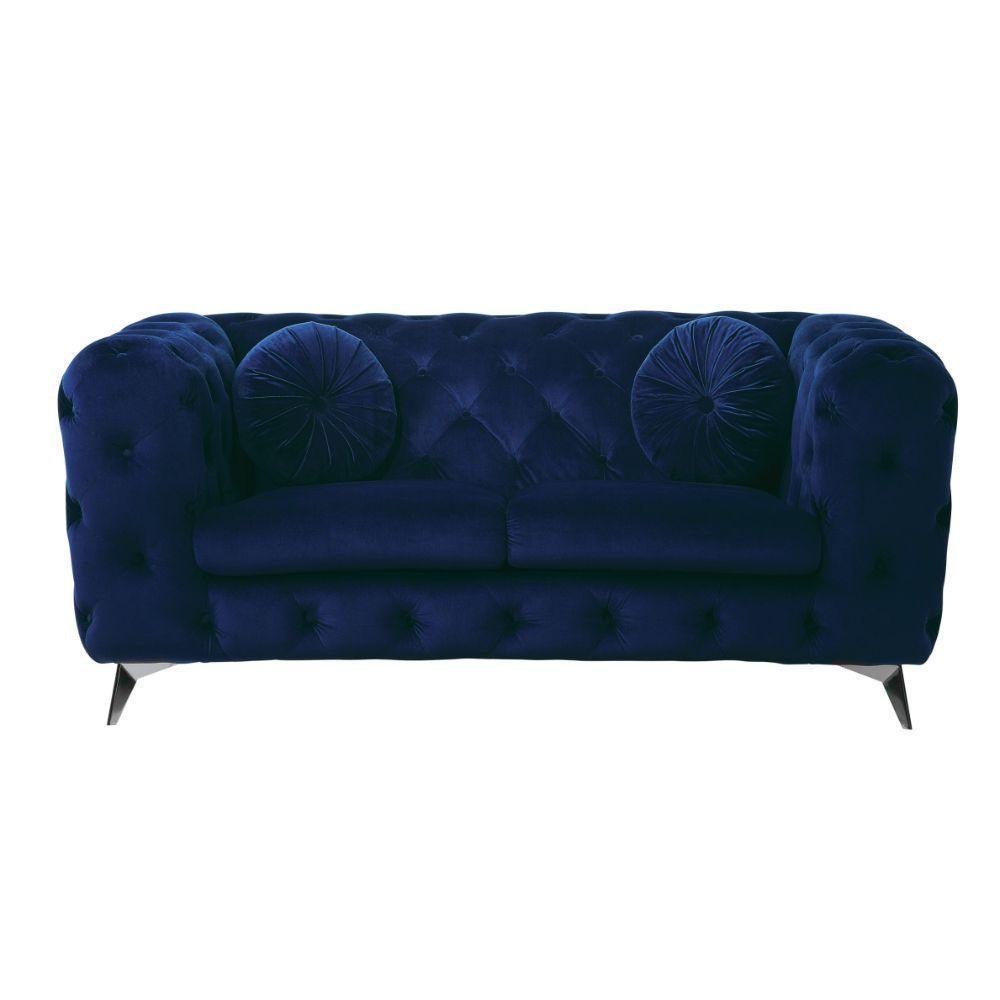 Atronia Loveseat Blue Fabric FredCo