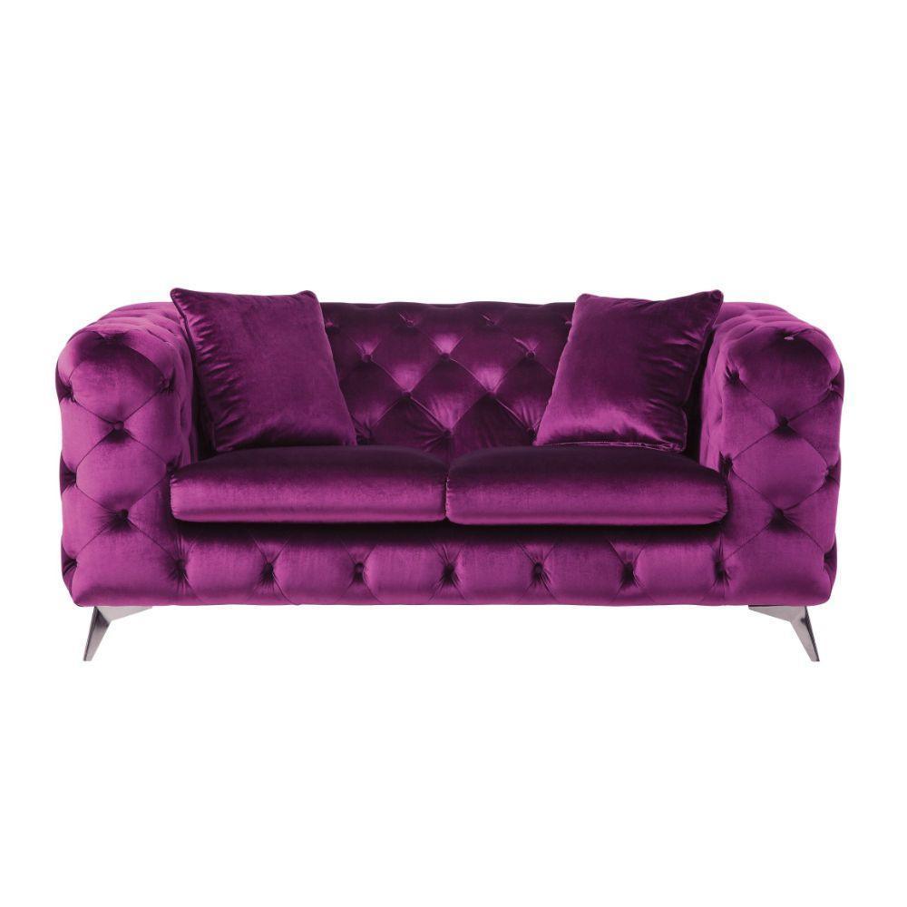 Atronia Loveseat Purple Fabric FredCo