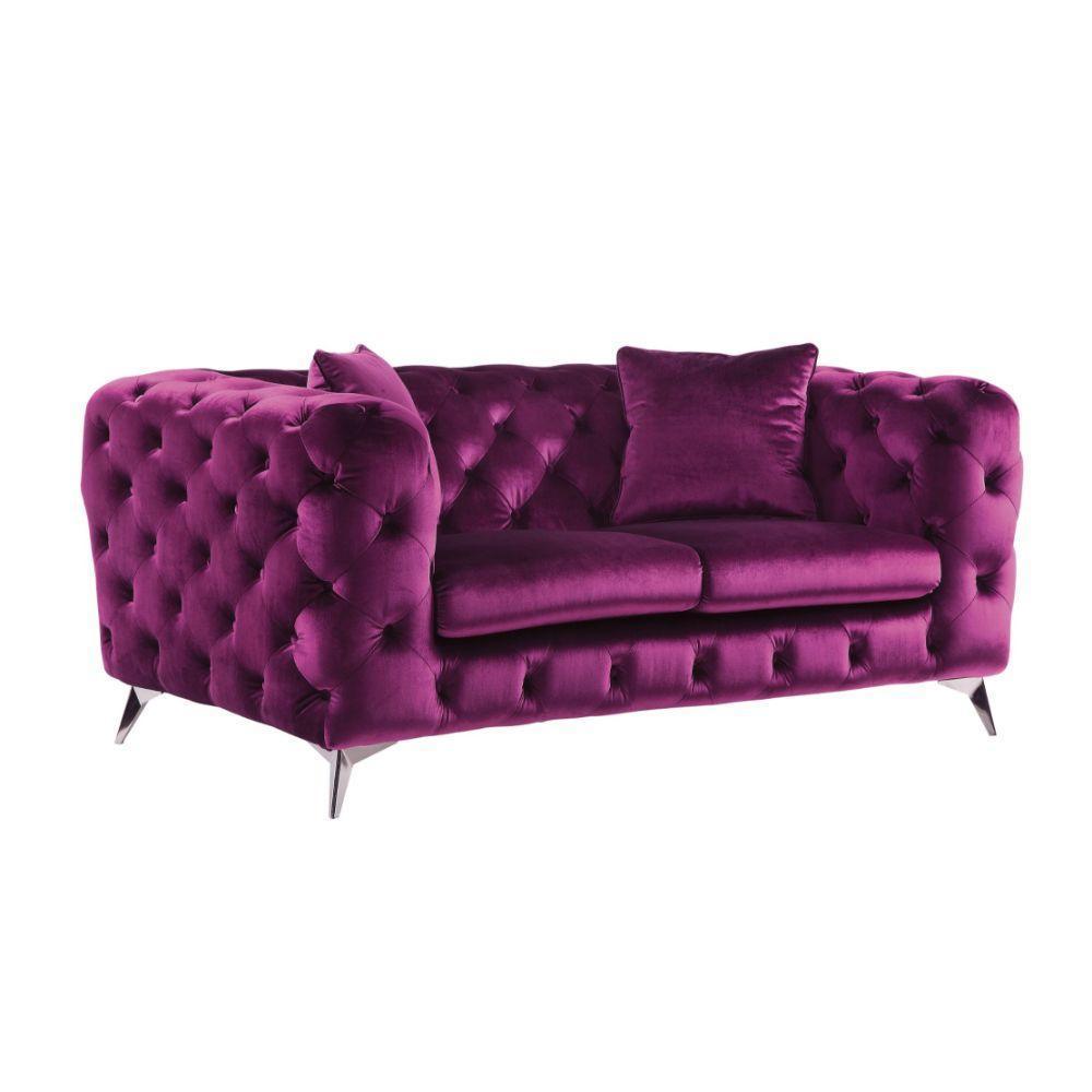 Atronia Loveseat Purple Fabric FredCo