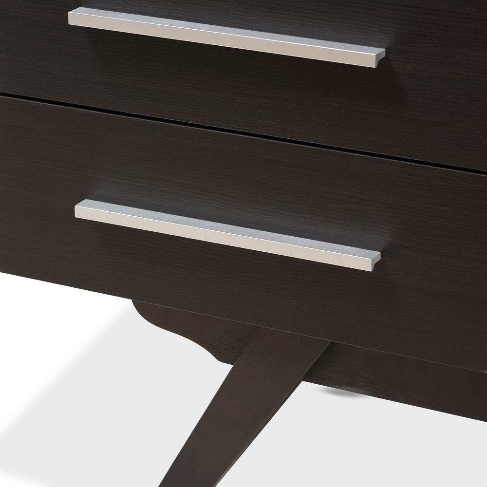 Auburn Mid-Century Modern Espresso Brown Finished Wood 6-Drawer Dresser FredCo