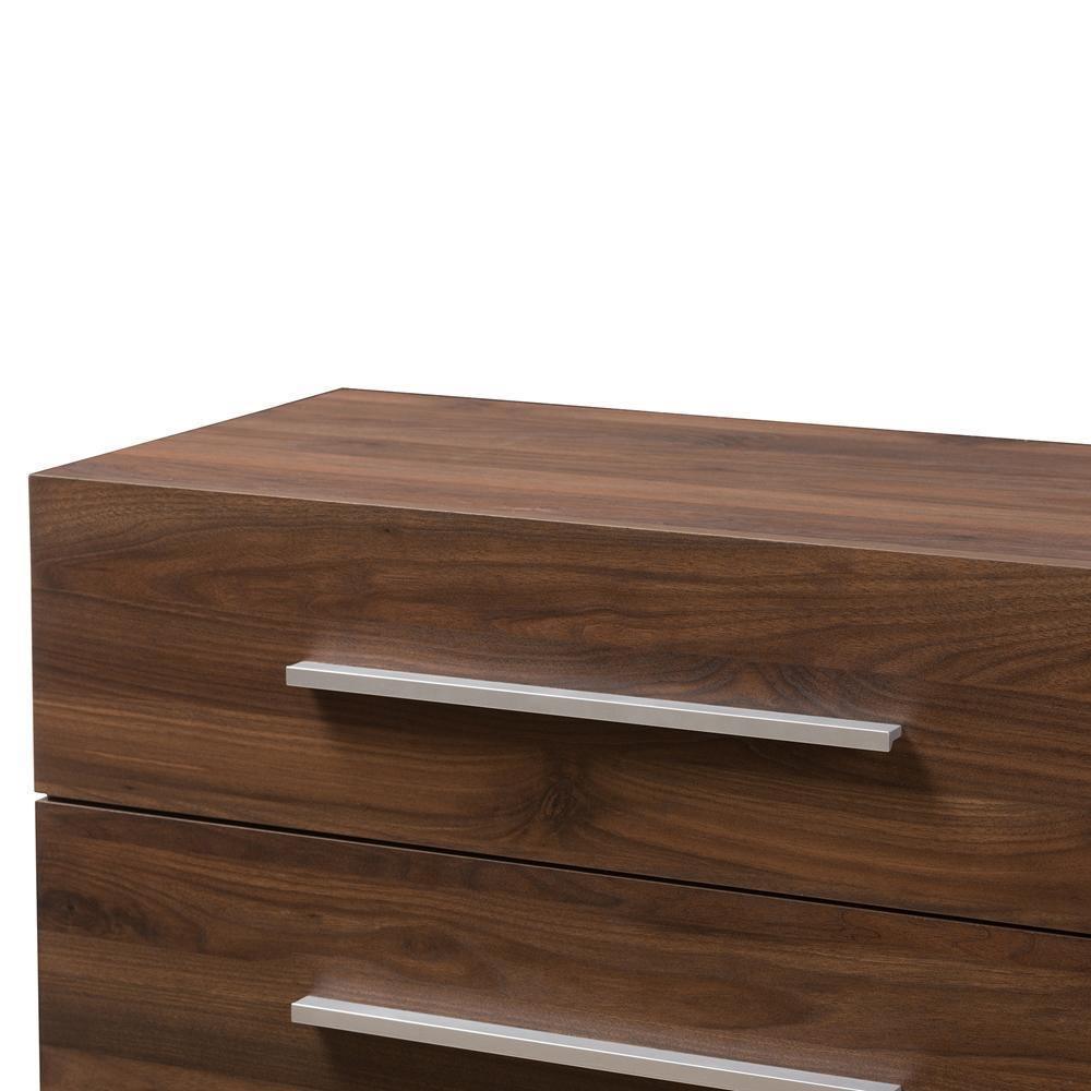 Auburn Mid-Century Modern Walnut Brown Finished Wood 4-Drawer Chest FredCo