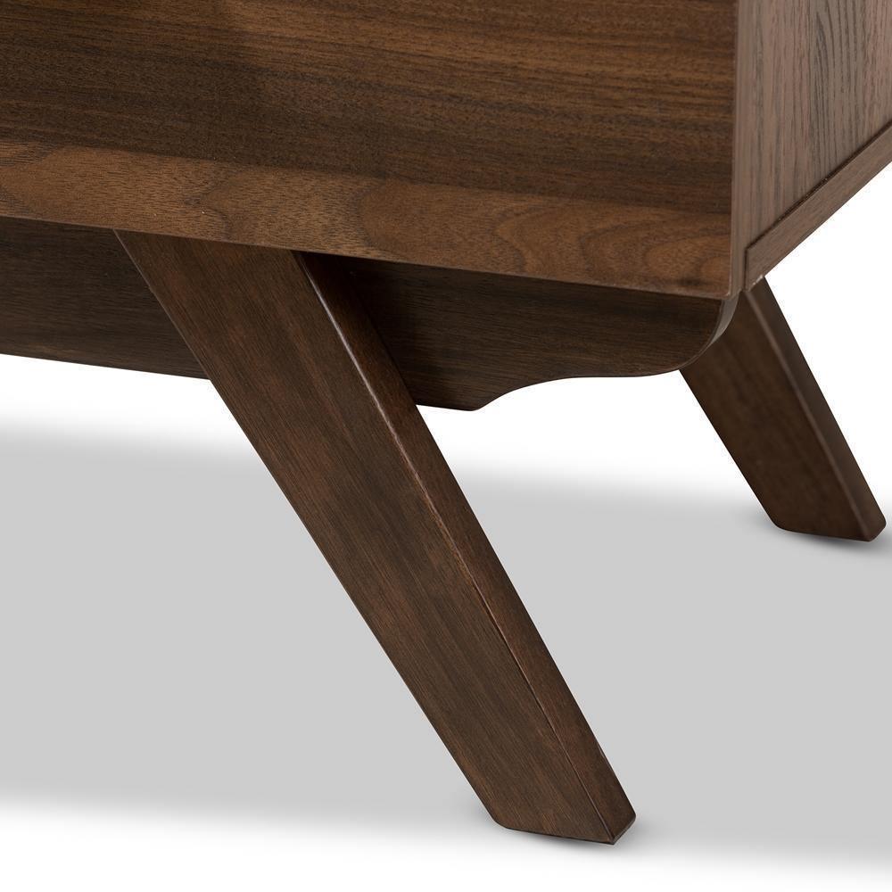 Auburn Mid-Century Modern Walnut Brown Finished Wood 5-Drawer Chest FredCo