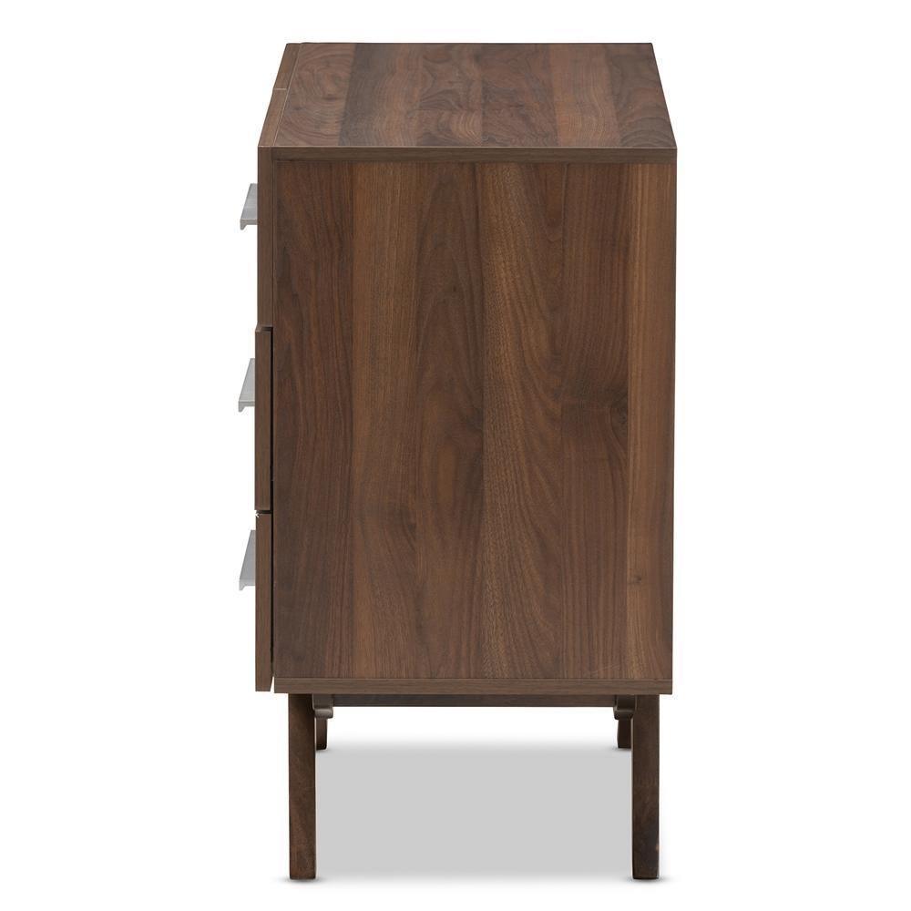 Auburn Mid-Century Modern Walnut Brown Finished Wood 6-Drawer Dresser FredCo