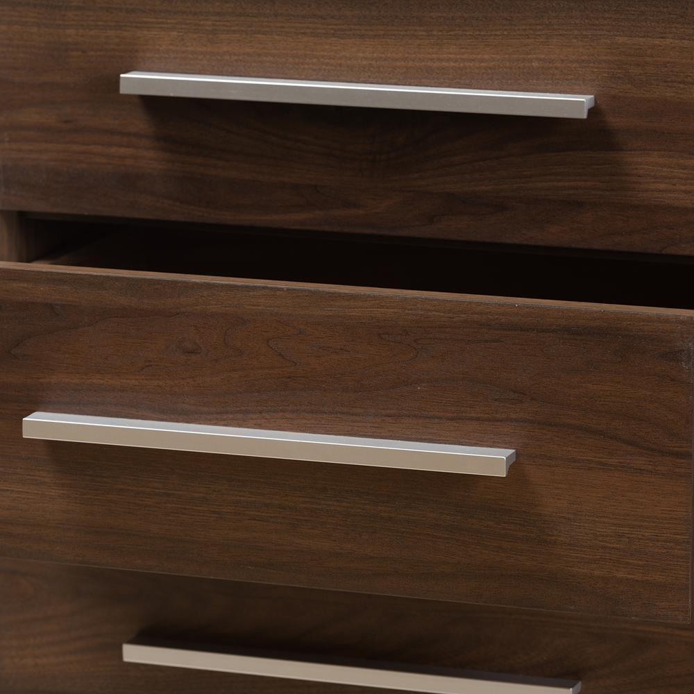 Auburn Mid-Century Modern Walnut Brown Finished Wood 6-Drawer Dresser FredCo