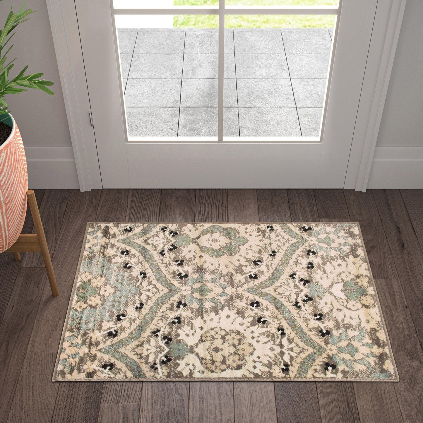 Augusta Modern Floral Cabin Setting Rug FredCo