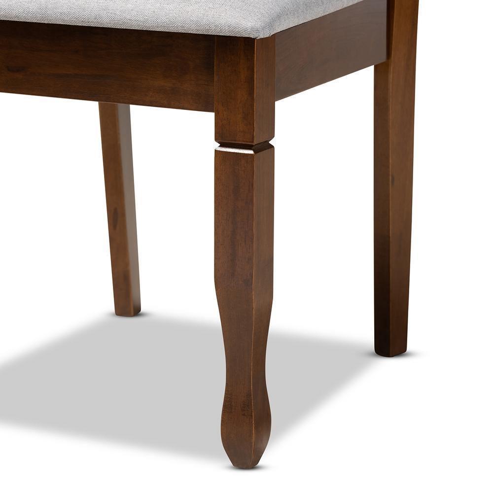 Augustine Modern and Contemporary Grey Fabric Upholstered and Walnut Brown Finished Wood 2-Piece Dining Chair Set Set FredCo