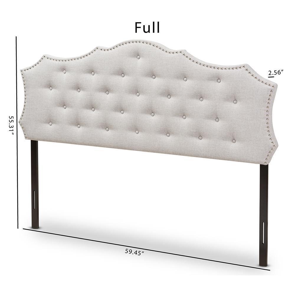 Aurora Modern and Contemporary Greyish Beige Fabric Full Size Headboard FredCo