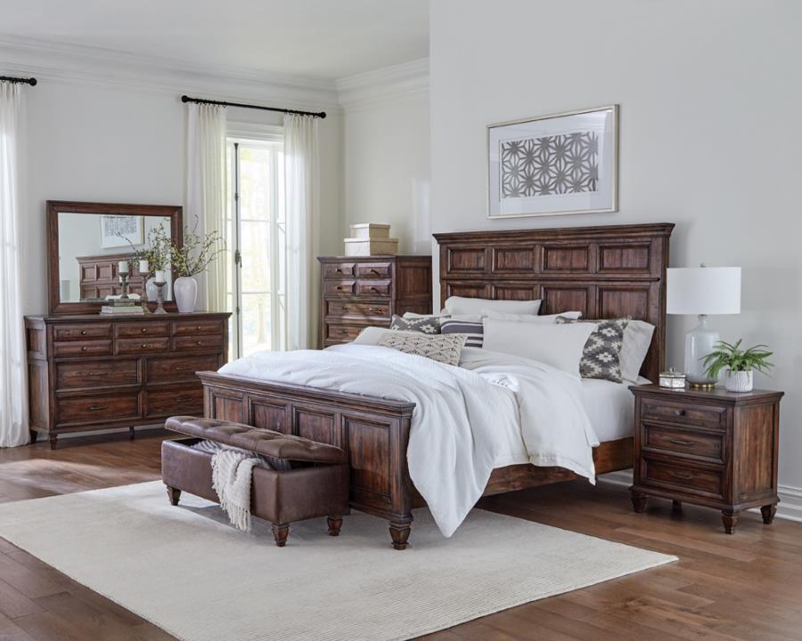 Avenue 5-piece Eastern King Bedroom Set Weathered Burnished Brown Coaster FredCo