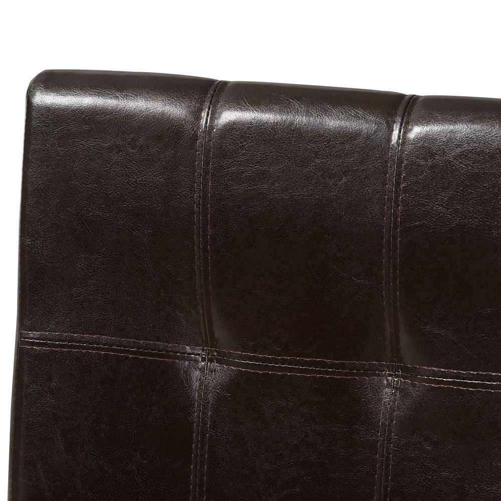 Avery Modern and Contemporary Dark Brown Faux Leather Upholstered Dining Chair Set of 2 FredCo
