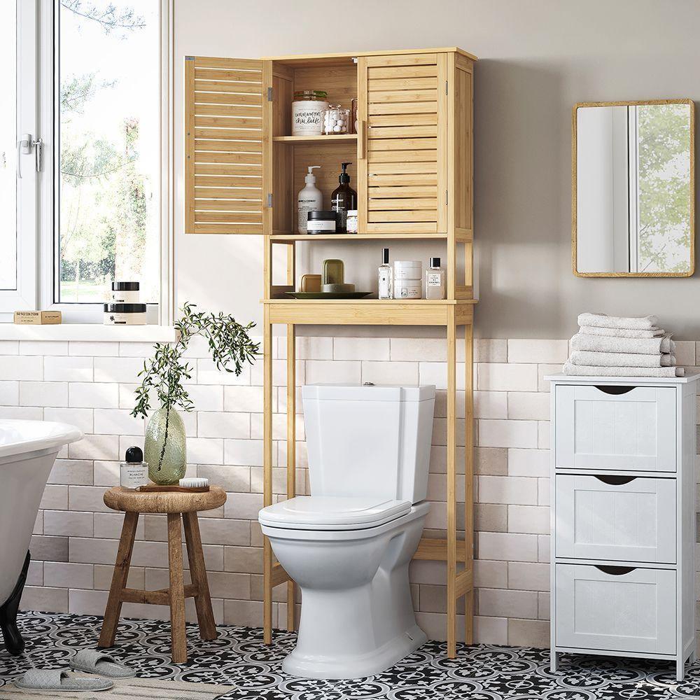Bamboo Over the Toilet Storage Cabinet with Shelf FredCo