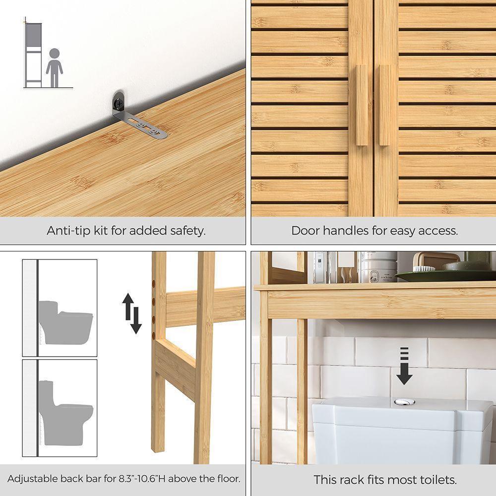 Bamboo Over the Toilet Storage Cabinet with Shelf FredCo