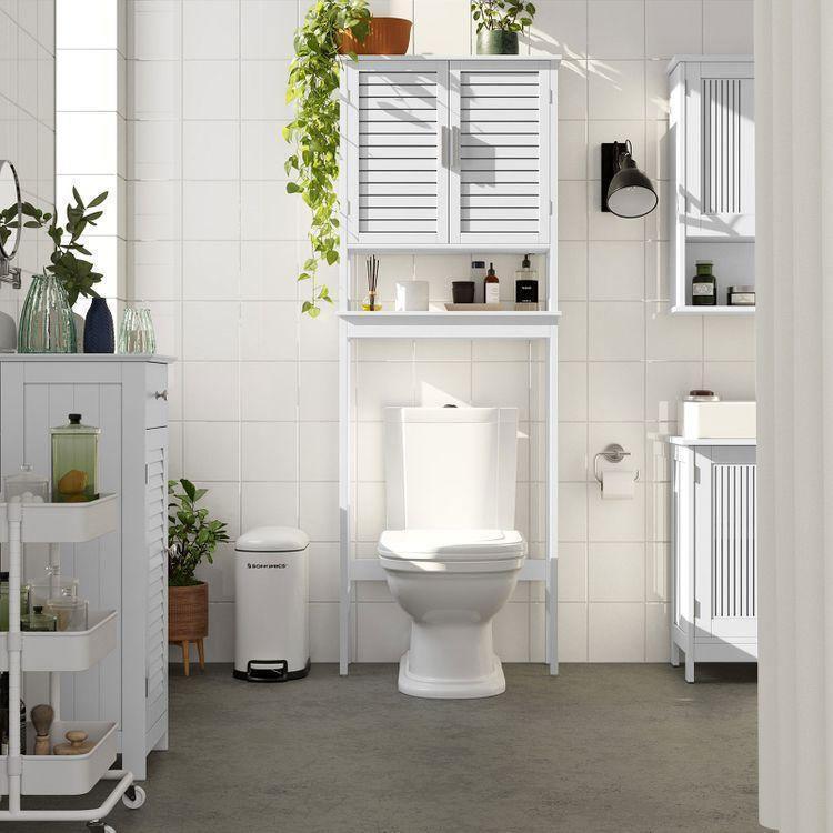 Bamboo Over-The-Toilet Storage White FredCo
