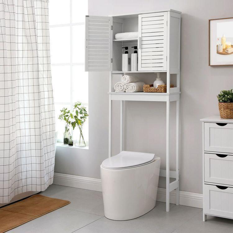 Bamboo Over-The-Toilet Storage White FredCo