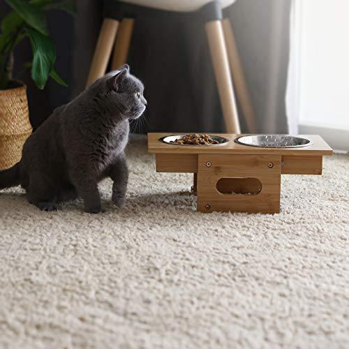 Bamboo Raised Pet 2 Bowl Stand FredCo