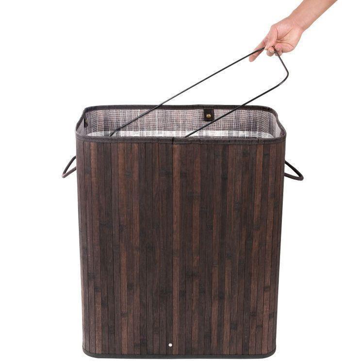 Bamboo Rectangular Laundry Hamper FredCo