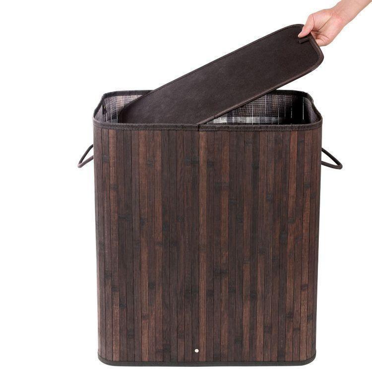 Bamboo Rectangular Laundry Hamper FredCo