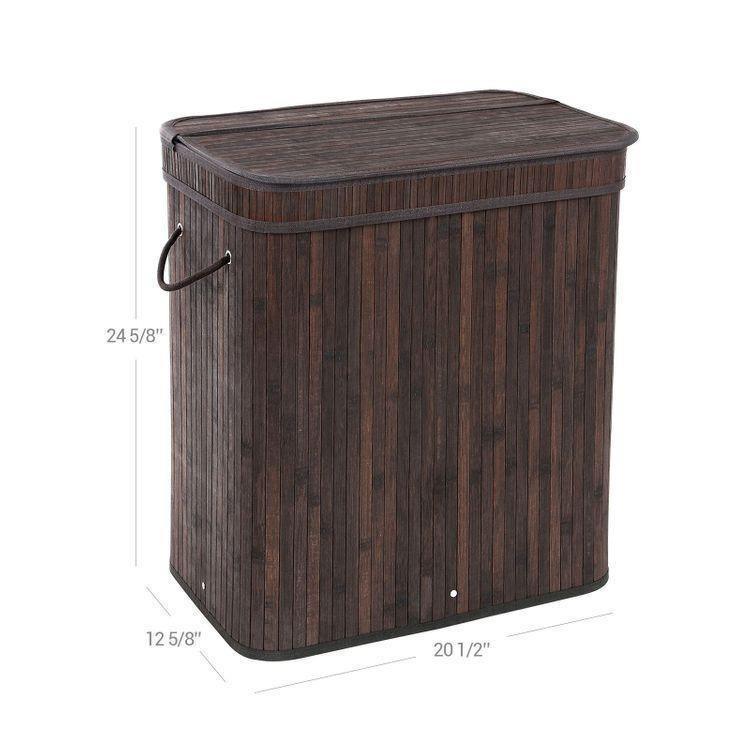 Bamboo Rectangular Laundry Hamper FredCo