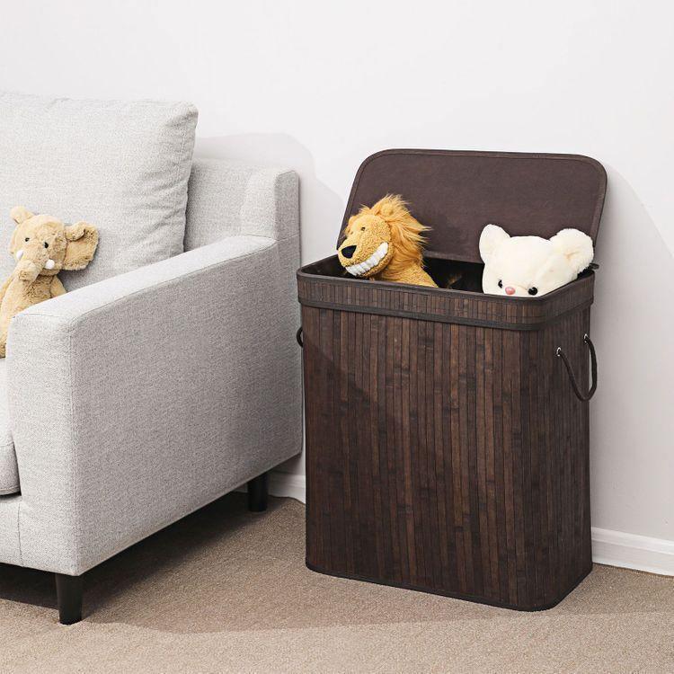 Bamboo Rectangular Laundry Hamper FredCo
